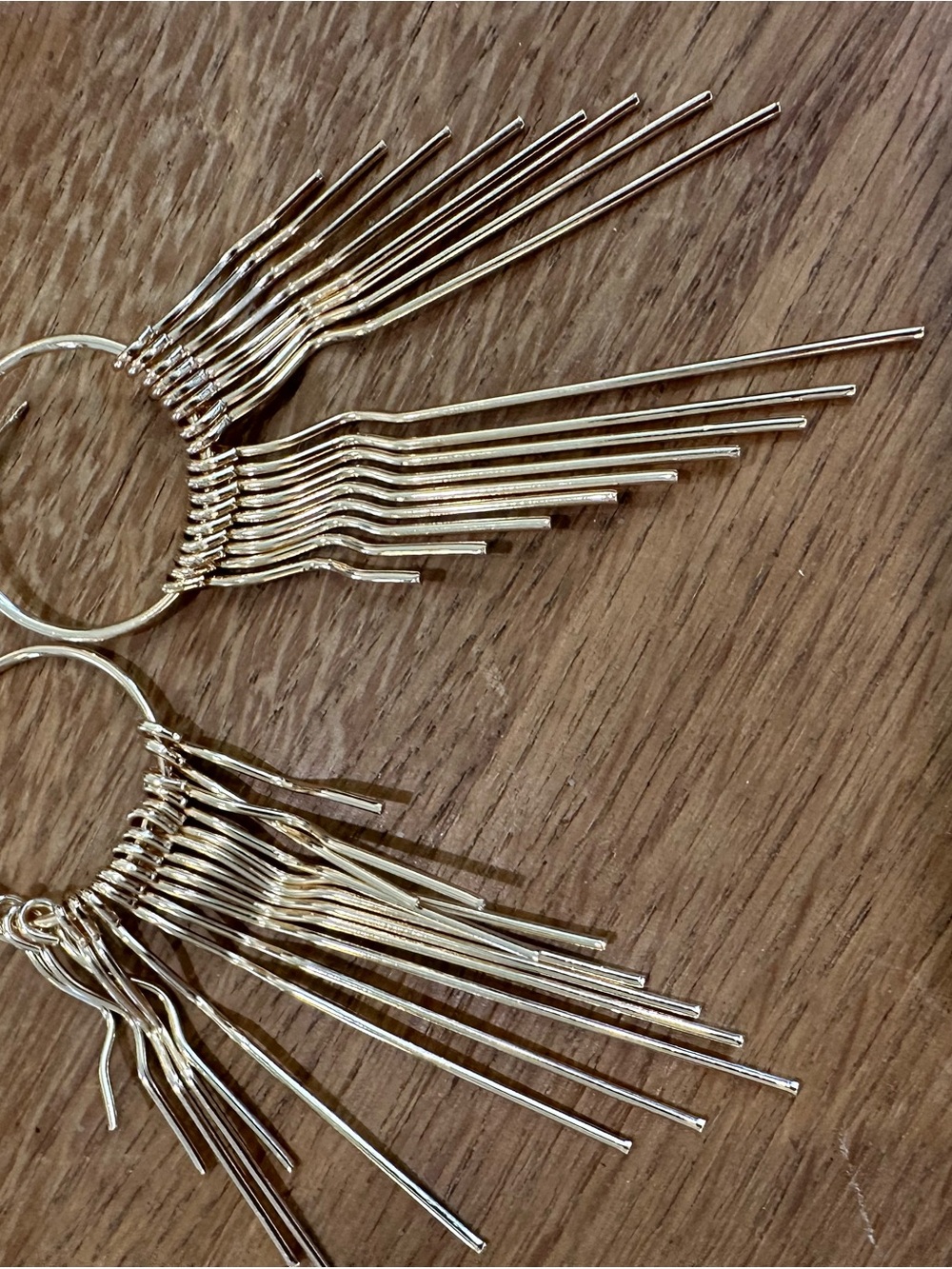 Gold Fringe Hoop Earrings